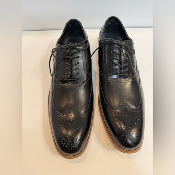 Men’s Stacy Adams Black Wingtip Oxford Dress Shoes NOS size 15 Wide - Picture 4 of 11